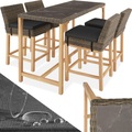 Rattan Bartisch Lovas mit 4 Stühlen Latina Rattan Bartisch Lovas mit 4 Stühlen Latina