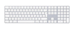 Apple, Apple Magic Keyboard Bluetooth-Tastatur Weiß mit numerischer Tastatur, Wiederaufladbar