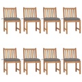 vidaXL Gartenstühle 8 Stk. mit Kissen Massivholz Teak