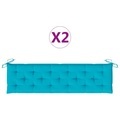 vidaXL Bankauflagen 2 Stk. Türkis 180x50x7 cm Stoff