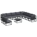 VidaXL - Garten-sofa aluminium, One Size, Schwarz