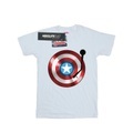Captain America Drehscheibe Baumwolle Boyfriend Tshirt Damen Weiss 3XL