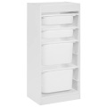 Beliani - Regal mit 4 Aufbewahrungsboxen aus Faserplatte Modern TOBIN, One Size, Weiss Bunt