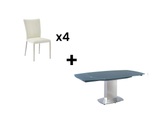 Vente-unique, Essgruppe Talicia Esstisch 4 Stühle Unisex Grau ONE SIZE