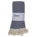 L'Anse - Badetuch Herringbone, One Size, Marine