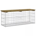 vidaXL Gartenbank aus Gabionen 103x31,5x42 cm Kiefernholz Imprägniert