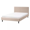 Beliani - Bett mit Lattenrost aus Stoff Minimalistisch FITOU, 120X200CM, Perle