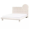 Beliani - Bett mit Lattenrost aus Bouclé Skandinavisch CRESSAT, 160X200CM, Schneeweiss
