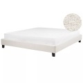 Bett mit Lattenrost aus Bouclé Skandinavisch ROANNE Bett mit Lattenrost aus Bouclé Skandinavisch ROANNE