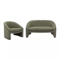 Sofa 2-Sitzer & Sessel - Stoff - Grün - OSSANA Sofa 2-Sitzer & Sessel - Stoff - Grün - OSSANA