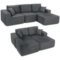 HOMCOM - Ecksofa, One Size, Grau