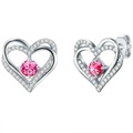 Rafaela Donata, Ohrstecker Sterling Silber Verziert Mit Kristallen Von Swarovski® Pink Zirkonia Weiß Damen Silber 14mm