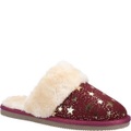 Hausschuhe Arianna, Sternemuster, Wildleder Damen Weinrot 38