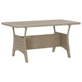 vidaXL Gartentisch Grau 130×70×66 cm Poly Rattan