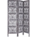 Paravent Darika 3 Türen Altgrau 150x180