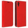 Avizar Tragetasche für Apple iPhone XR - rot Leder Buch Geschäftsfall