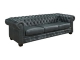 Chesterfield Ledersofa 4-Sitzer - Büffelleder - Graugrün - BRENTON Chesterfield Ledersofa 4-Sitzer - Büffelleder - Graugrün - BRENTON
