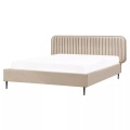 Beliani - Bett mit Lattenrost aus Samtstoff Modern BRIN, 160X200CM, Taupe