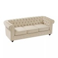 Vente-unique - Sofa 3-Sitzer - Samt - Beige - CHESTERFIELD, One Size