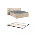 Vente-unique - Bett mit Stauraum - 160 x 200 cm - Holzfarben + Lattenrost - TENALIA II, 160X200CM, Beige