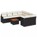 VidaXL - Garten-sofa poly-rattan, One Size, Schwarz