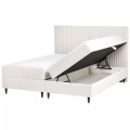 Beliani - Boxspringbett mit Stauraum aus Samtstoff Skandinavisch DAME, 180x200 cm, Schneeweiss