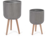 Pflanzentopf Modern rund graubeige (2-Set)