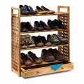 B2X - Schuhregal aus Walnussholz mit Schublade, 85cm