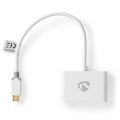 USB-Multi-Port-Adapter | USB 3.1 Gen1 | USB-C? Male | 2x USB-A | 1000 Mbps | 0,20 m | Rund | Vergoldet | PVC | Weiß | Box mit Fenster