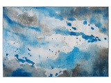 Beliani, Beliani Teppich blau-grau Flecken-Motiv 140 x 200 cm BOZAT