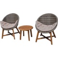Garten Sitzgruppe Reno Akazie Taupe (3-er Set) Unisex Grau ONE SIZE