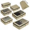 Only-bags.store, Kofferorganisator, Packwürfel, 7-teiliges Kofferorganisator-set, Packwürfel, Recycelte Packtaschen Für Koffer, Kofferorganisator Für Rucksack, Schuhbeutel, Kleidersäcke Für Koffer Unisex Beige Glow ONE SIZE