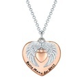 Kette Mit Anhänger Bi-color Damen Goldrosa 42cm