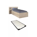 Bett mit Stauraum - 90 x 200 cm - Holzfarben + Lattenrost - TENALIA Bett mit Stauraum - 90 x 200 cm - Holzfarben + Lattenrost - TENALIA