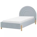 Bett mit Lattenrost aus Samtstoff Retro ANET Bett mit Lattenrost aus Samtstoff Retro ANET
