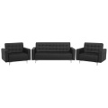 Beliani Sofa Set Kunstleder schwarz ABERDEEN