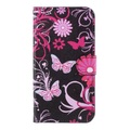 iPhone 11 Pro - Leder Hülle Kartenfach Schmtterlinge