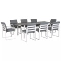 Beliani Gartenmöbel Set Aluminium dunkelgrau 8-Sitzer PANCOLE