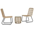 3-tlg. Bistro-Set Poly Rattan Eiche