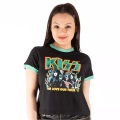 KISS - St Paddy´s Ringer Kurzes Top, für Damen, Schwarz, Größe L