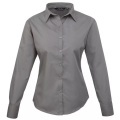 Popeline Bluse Arbeitshemd Damen Grau 42