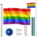 Aluminium Fahnenmast Höhenverstellbar Unisex ONE SIZE