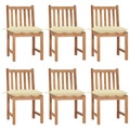 vidaXL Gartenstühle 6 Stk. mit Kissen Massivholz Teak