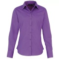 Popeline Bluse Arbeitshemd, Langärmlig Damen Violett 50