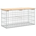 vidaXL Gartenbank aus Gabionen 83x31,5x42 cm Massivholz Kiefer