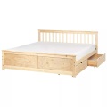 Beliani, Beliani - Bett mit Schubladen aus Kiefernholz Skandinavisch OLENDON, 180x200 cm, Light Beige