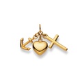 Anhänger Glaube-liebe-hoffnung Gelbgold 750, 18x28mm Damen Gelbgold ONE SIZE
