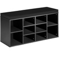 TecTake, Schuhschrank mit Sitzkissen - schwarz