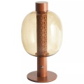 Beliani - Kabellose LED Tischlampe aus Aluminium Retro PULANGI, One Size, Braun Bunt
