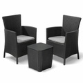 Allibert Garten Balkon Bistro-Set 3-tlg. Iowa Graphitgrau 223929